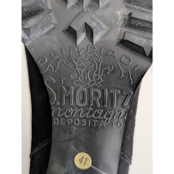 NIB Anna F. Black Suede Heeled Boots IT 41 US 11 Made in Italy Designer Shoes - Picture 8 of 11